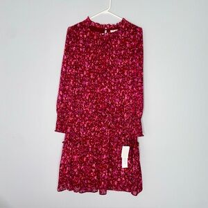 NWT London Style Collection Women’s 14 Knee Length Dress Long Sleeve smocked